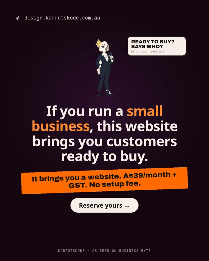 A KarrotsKode ad, interrupted by the Business Byte cast