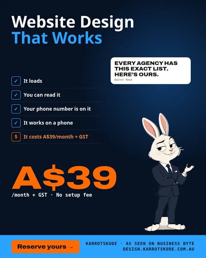 A KarrotsKode ad, interrupted by the Business Byte cast