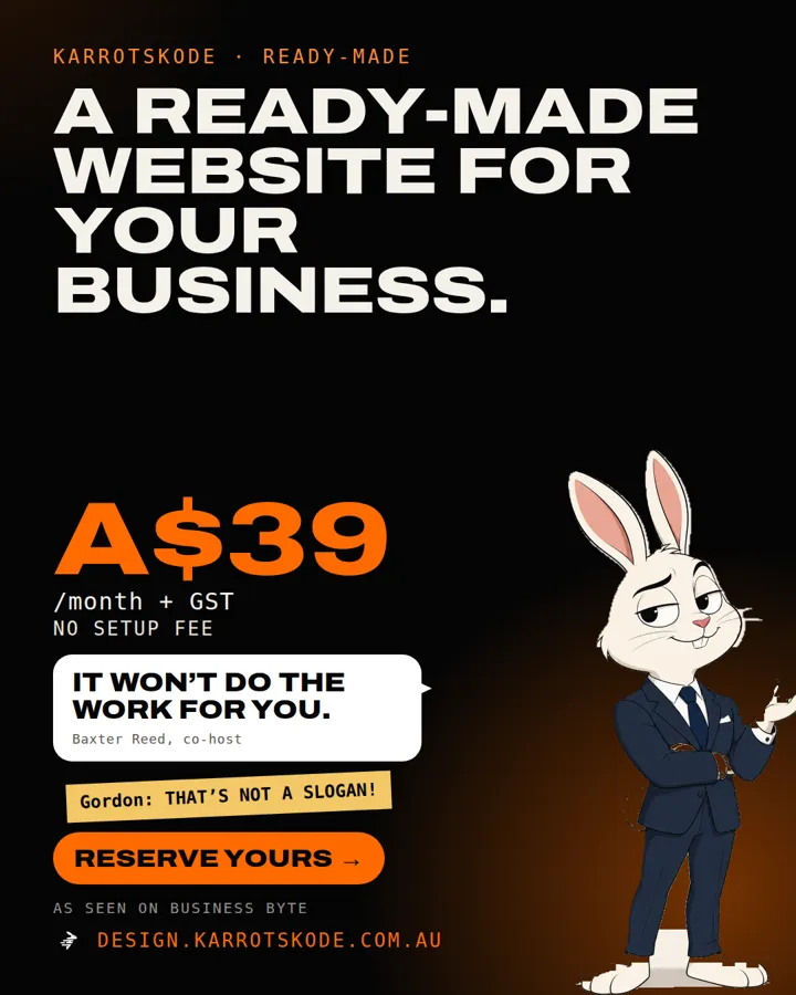 A KarrotsKode ad, interrupted by the Business Byte cast
