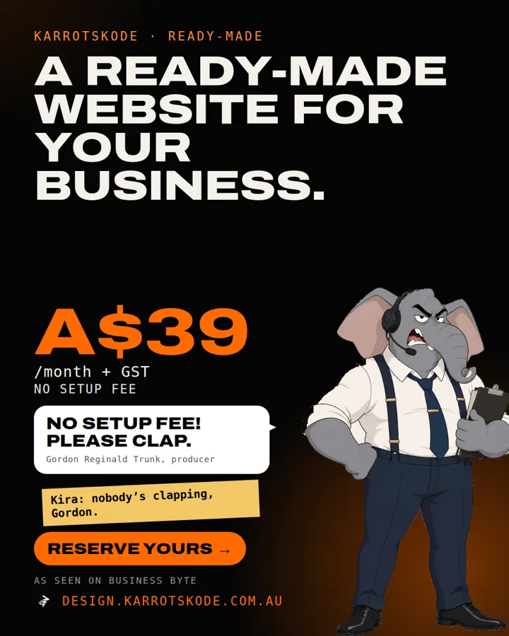A KarrotsKode ad, interrupted by the Business Byte cast